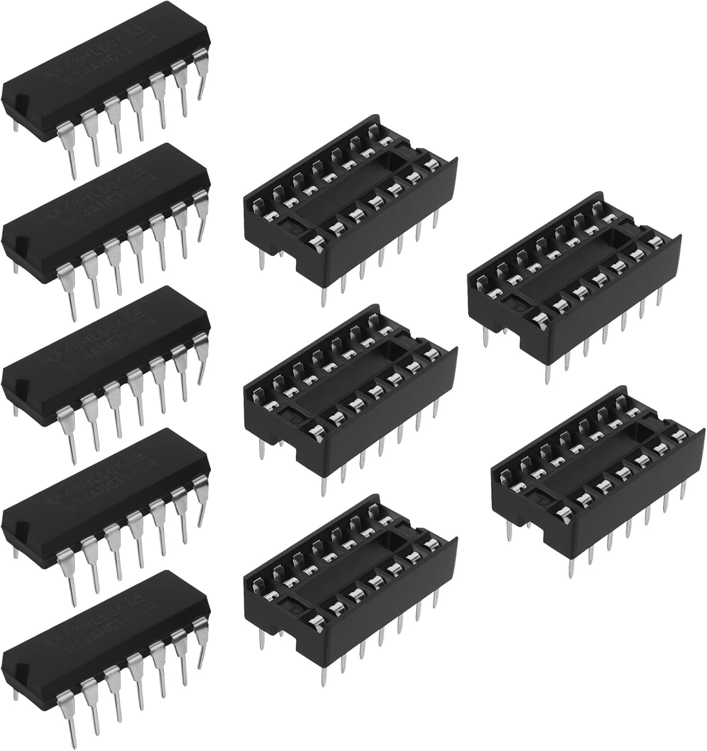 5 Sets SN74AHCT125N Quad Bus Buffer Three State Outputs Chips Sockets Digital