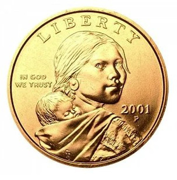 2001 P Sacagawea / Native  American Golden Dollar BU 1-Coin