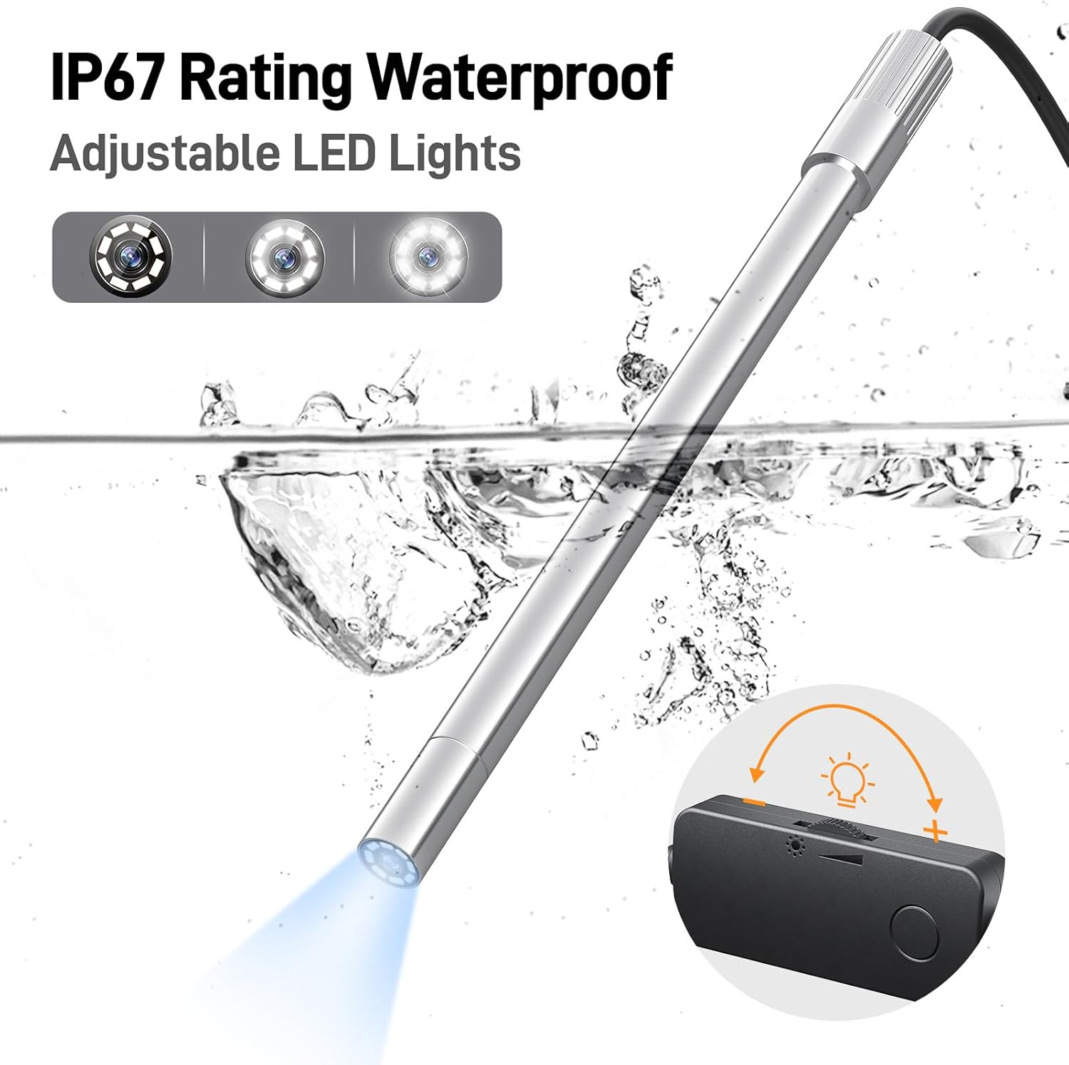 USB-C Digital Microscope, 10X to 200X Magnification Portable Camera with 8 LED L