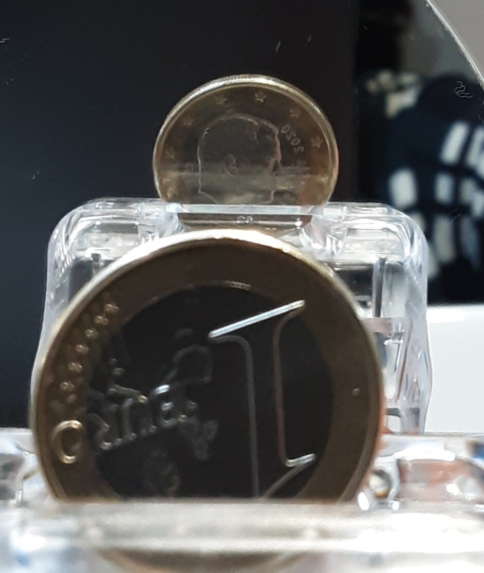 1 euro  Spain 2020 error rotated 176°degrees