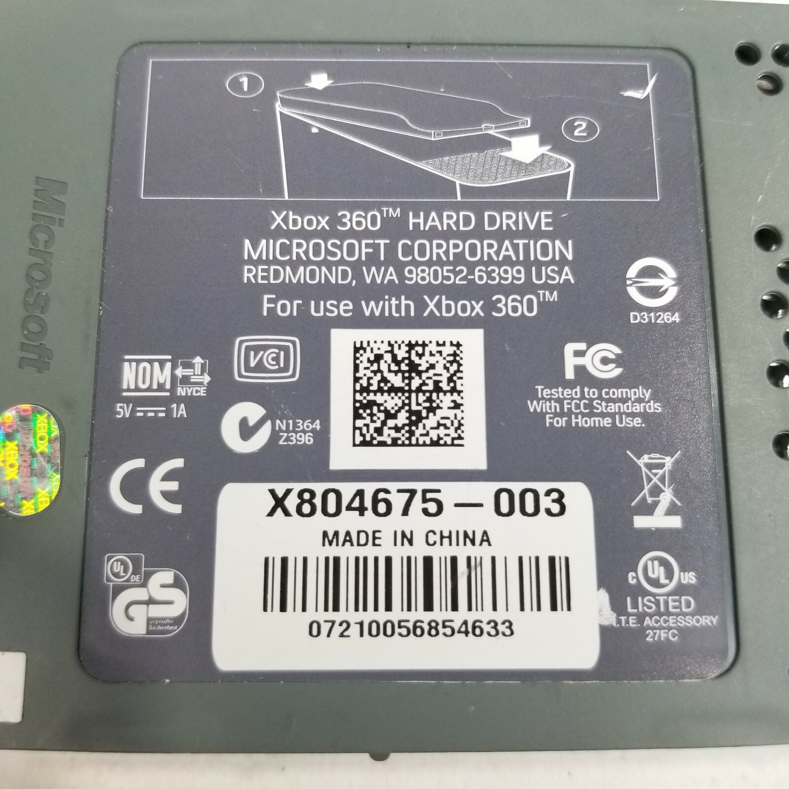 Microsoft 360 Hard Drive 20GB HDD - Tested, Working