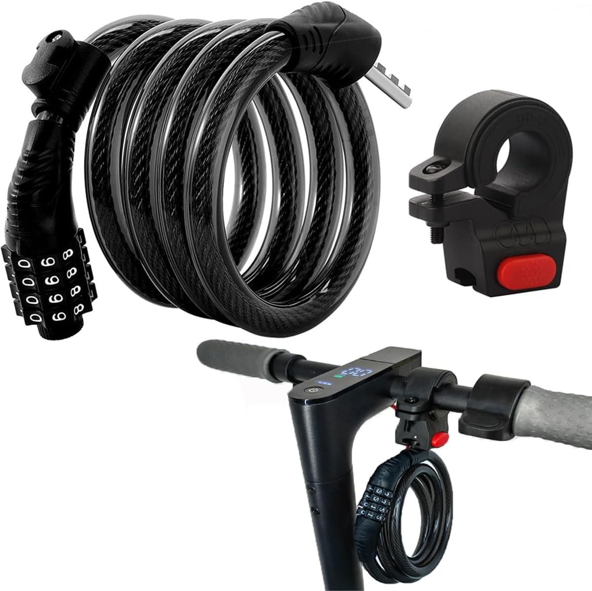 E Scooter Lock, Bike Combination Cable Locks Compatible with Xiaomi M365/Max/GXL