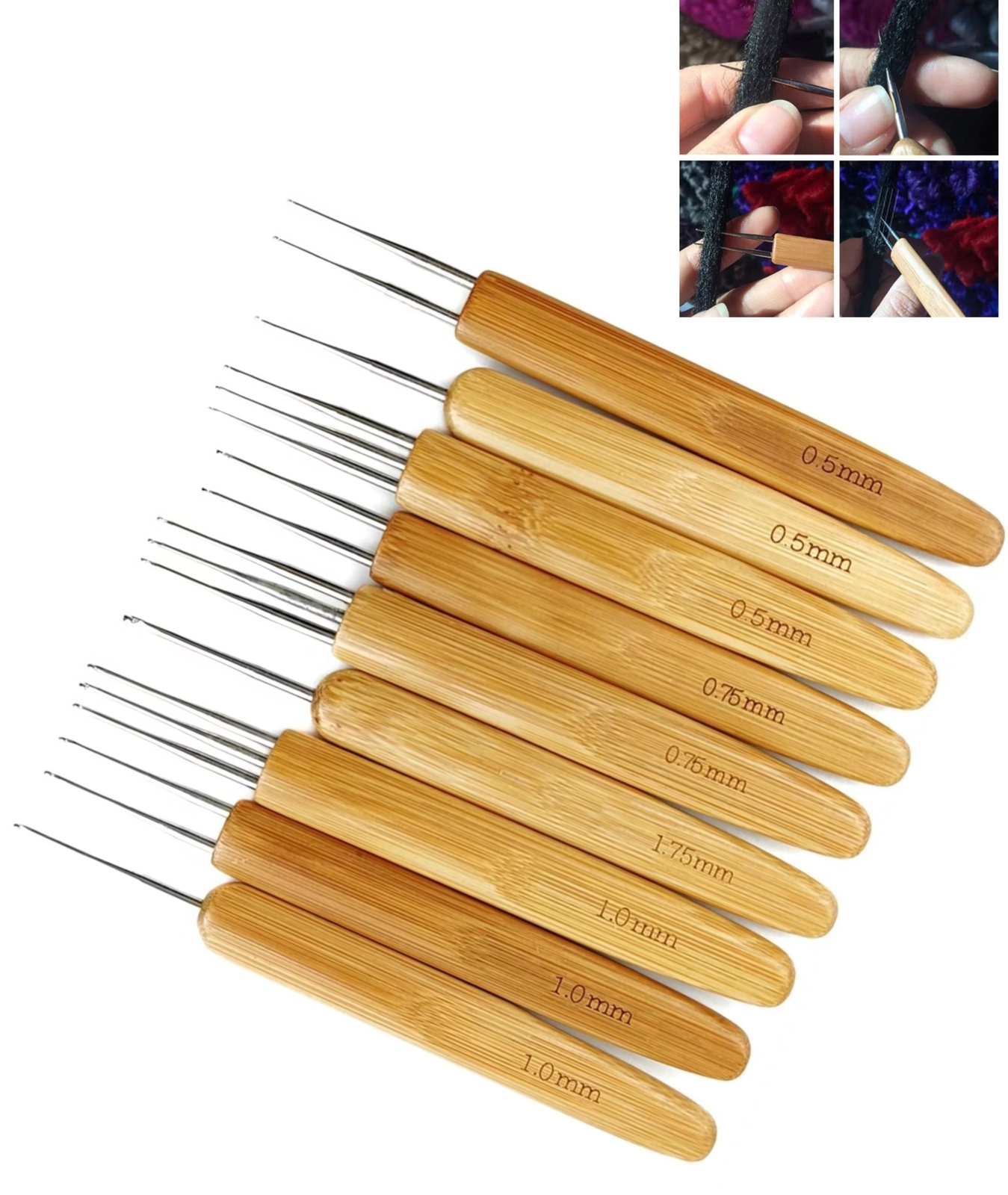 9Pcs Dreadlock Crochet Needle Dreadlock Crochet Hook Tool for Hair