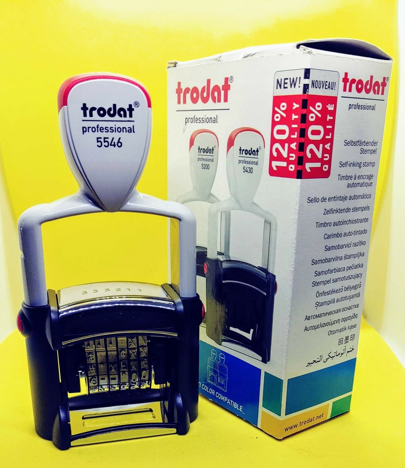 Trodat 5546 Professional Line Self Inking 6 Band Number Stamp Black Ink