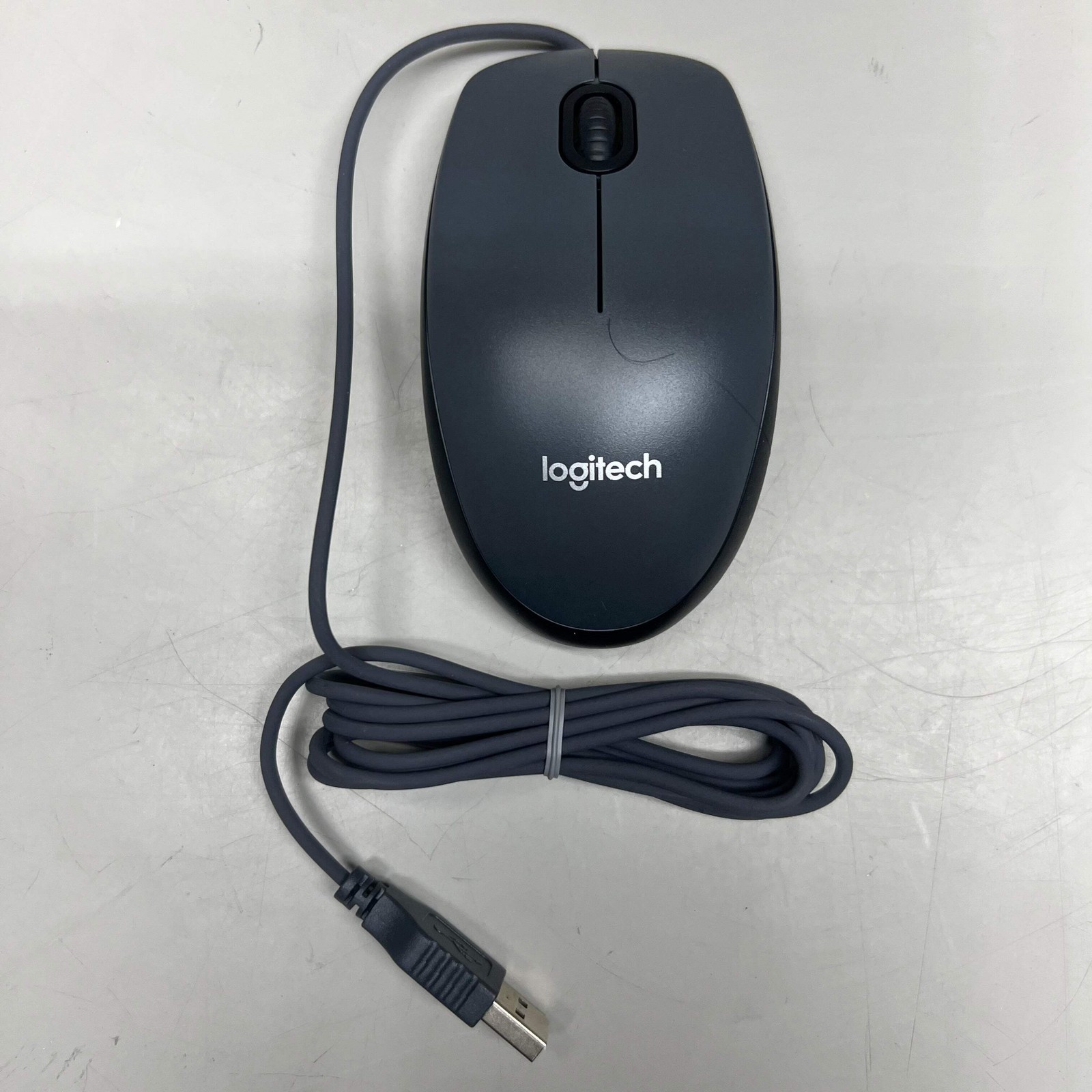 LOGITECH Full-Size USB Wired Mouse 4.5" x 2.5" Black M100