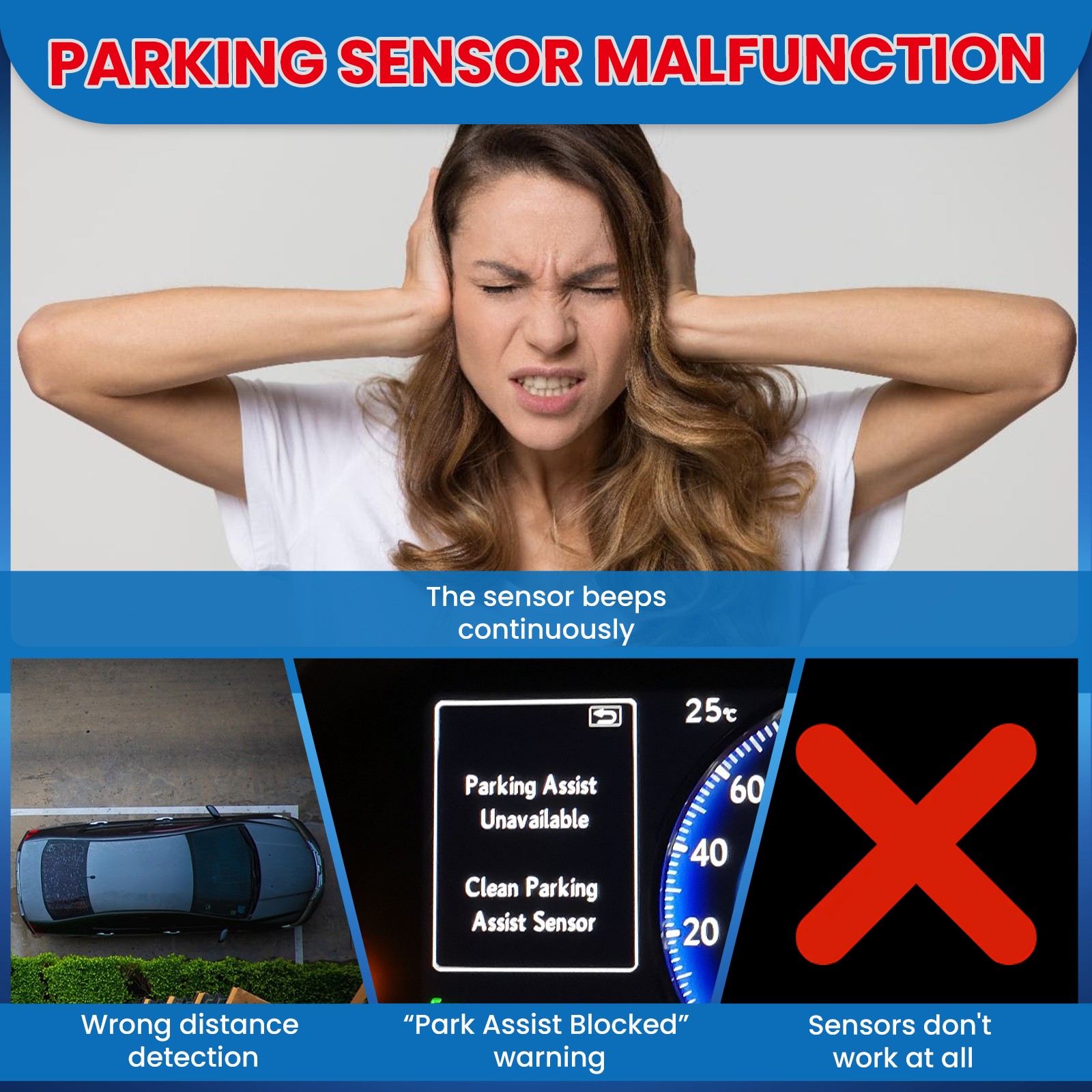1x Parking Assist Sensor for 18-23 Dodge Durango & 14-18 Jeep Cherokee Front