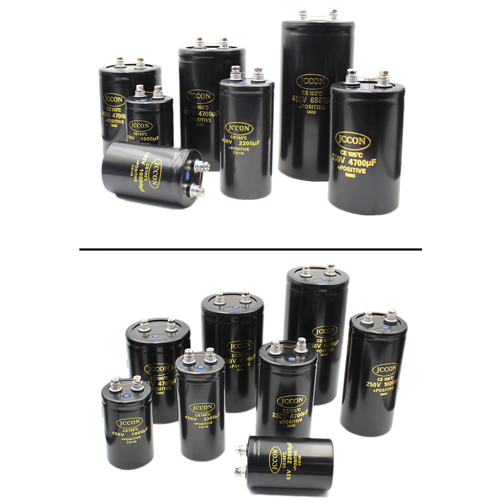2pc Bolt Capacitor 63V22000UF Inverter Welder Screw Foot Large Capacitor 50x80mm