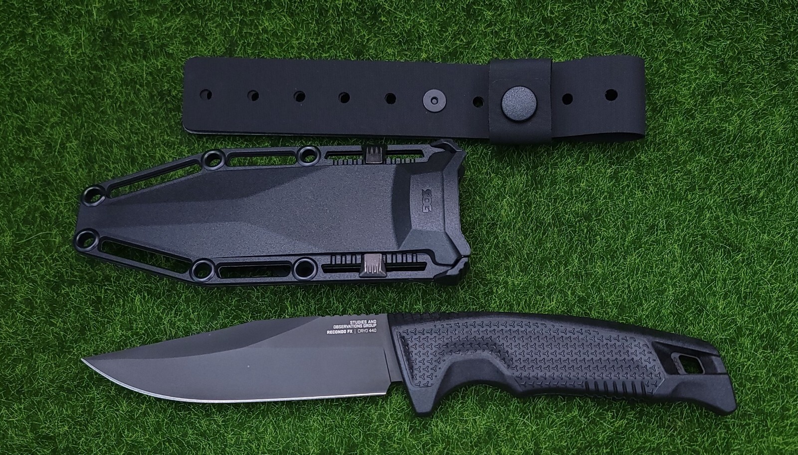 SOG Recondo FX 4.6" Fixed Blade Clip Point Straight Edge Knife - 17-22-01-57