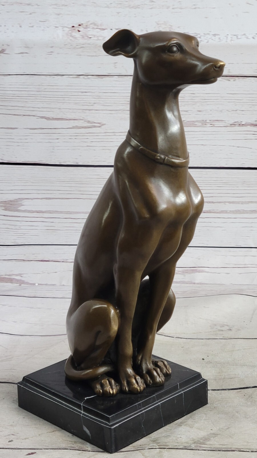 GREYHOUND IN FULL FLIGHT STUNNING BRONZE STATUE HOT CAST SCULPTURE