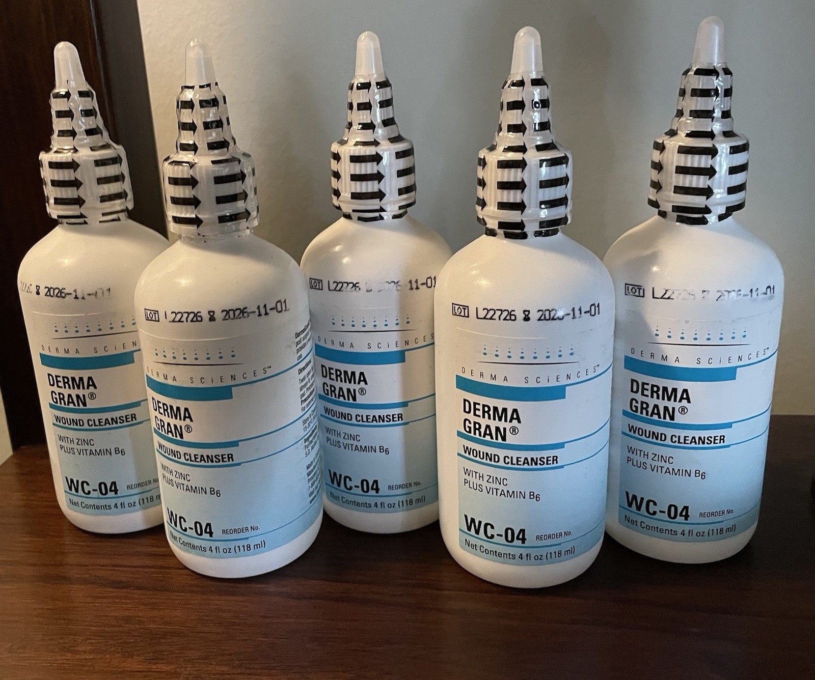 5 Derma Gran Wound Cleaner 4 oz Bottle WC04 Exp 11/2026 Sealed Bottles Dermagran
