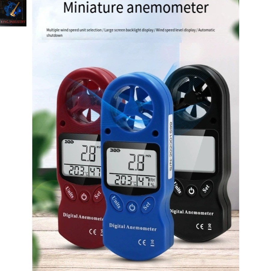 Digital Anemometer Temperature & Humidity Meter Wind Speed Measuring Instrument-