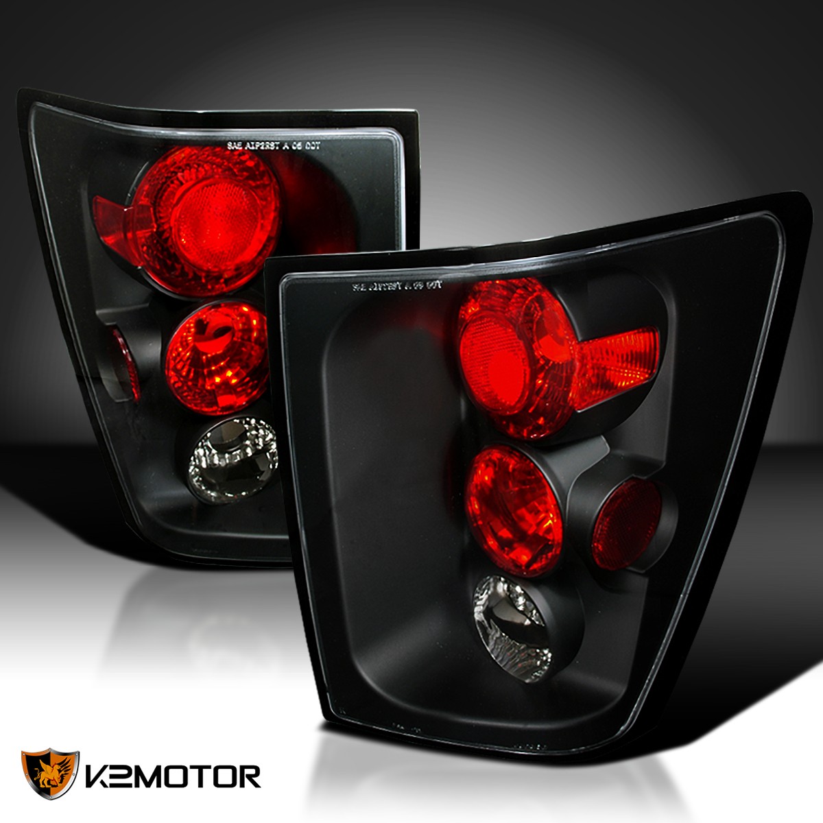 Black Fits 2005-2006 Jeep Grand Cherokee Brake Tail Lights Lamps Left+Right Pair