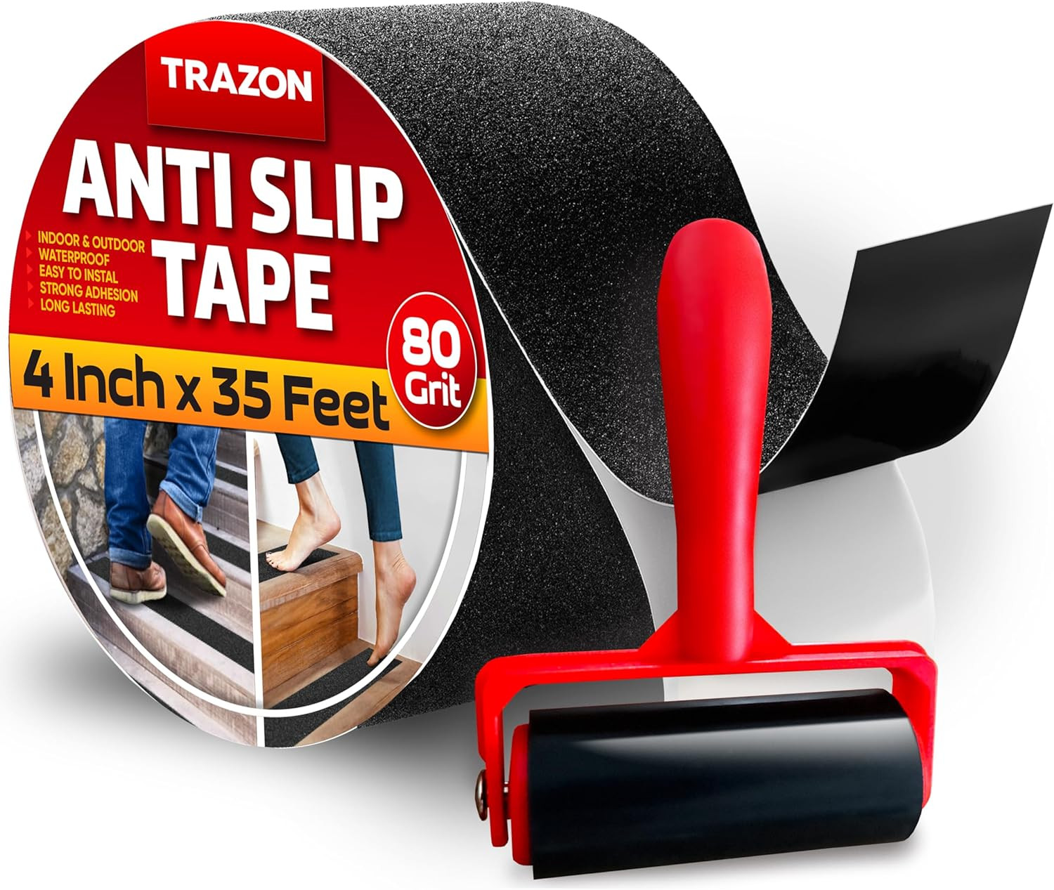 Grip Tape - Heavy Duty anti Slip Tape for Stairs Outdoor/Indoor Waterproof 4Inch