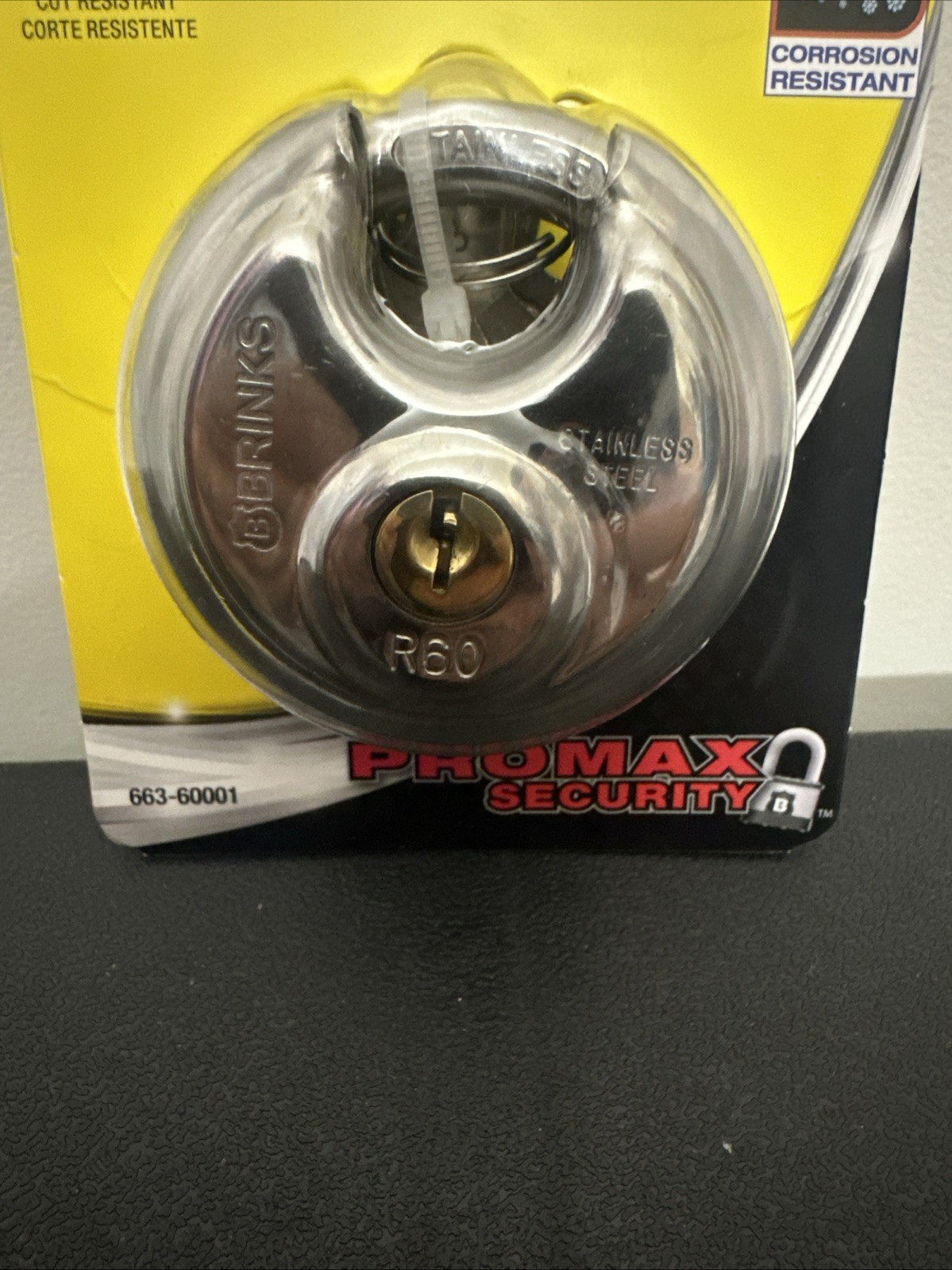 Brinks/ Pro Max Security * Stainless Steel Discus Padlock * 663-60001