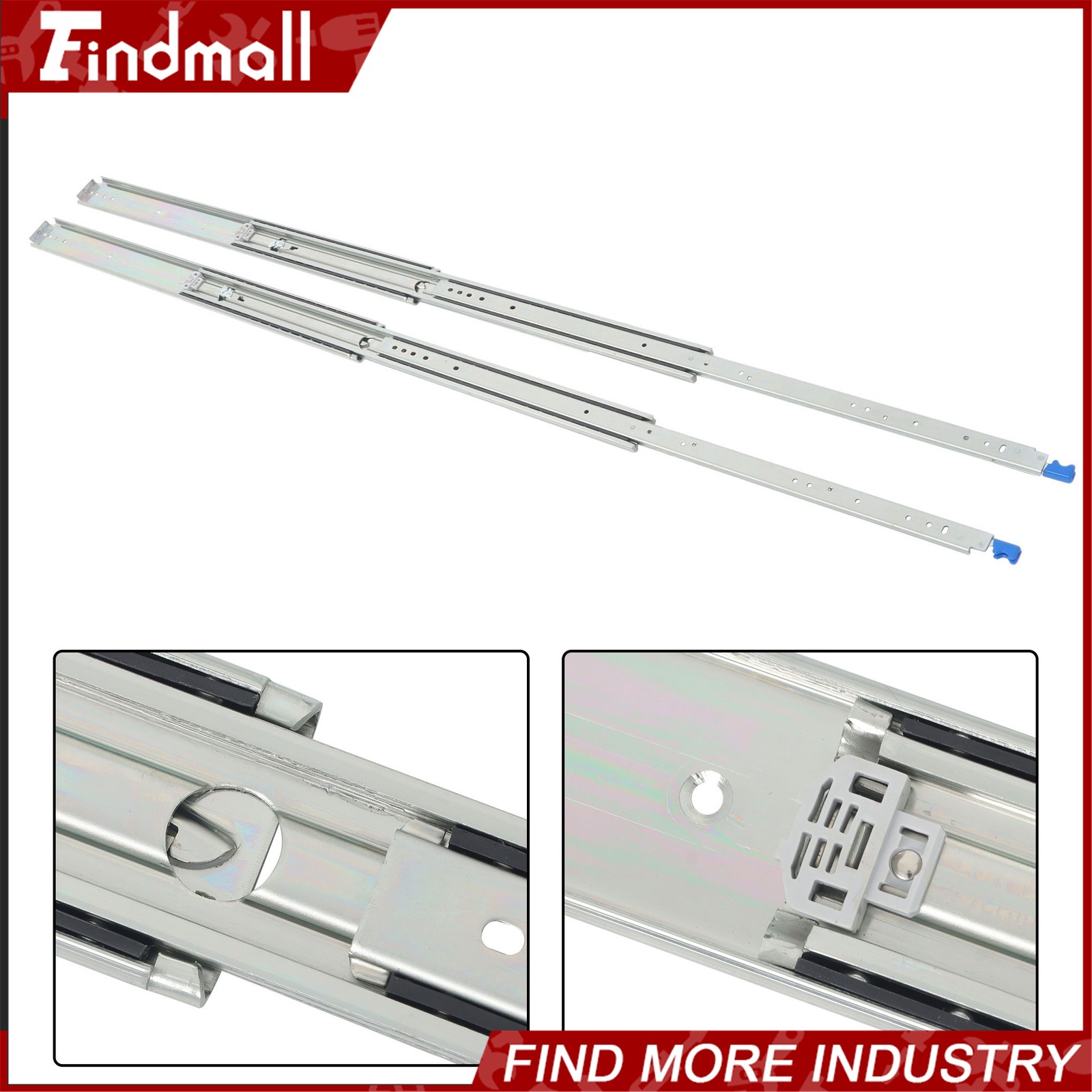 Findmall Heavy Duty 38" Drawer Slides w/Lock 500lb - Full Extension Ball Bearing