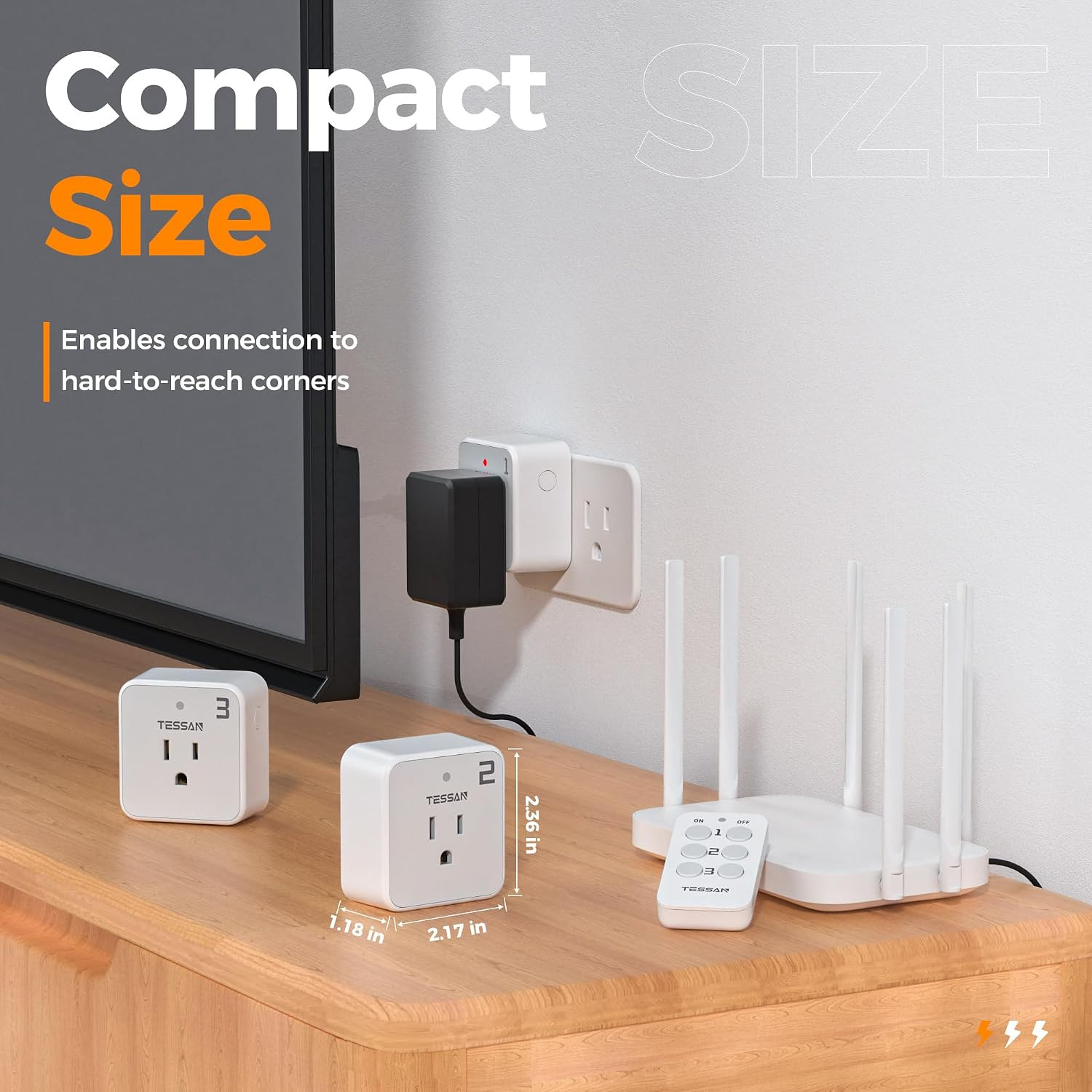 Remote Control Outlet Plug, 1 Remote and 3 Outlets | Wireless Light Switch Kit,