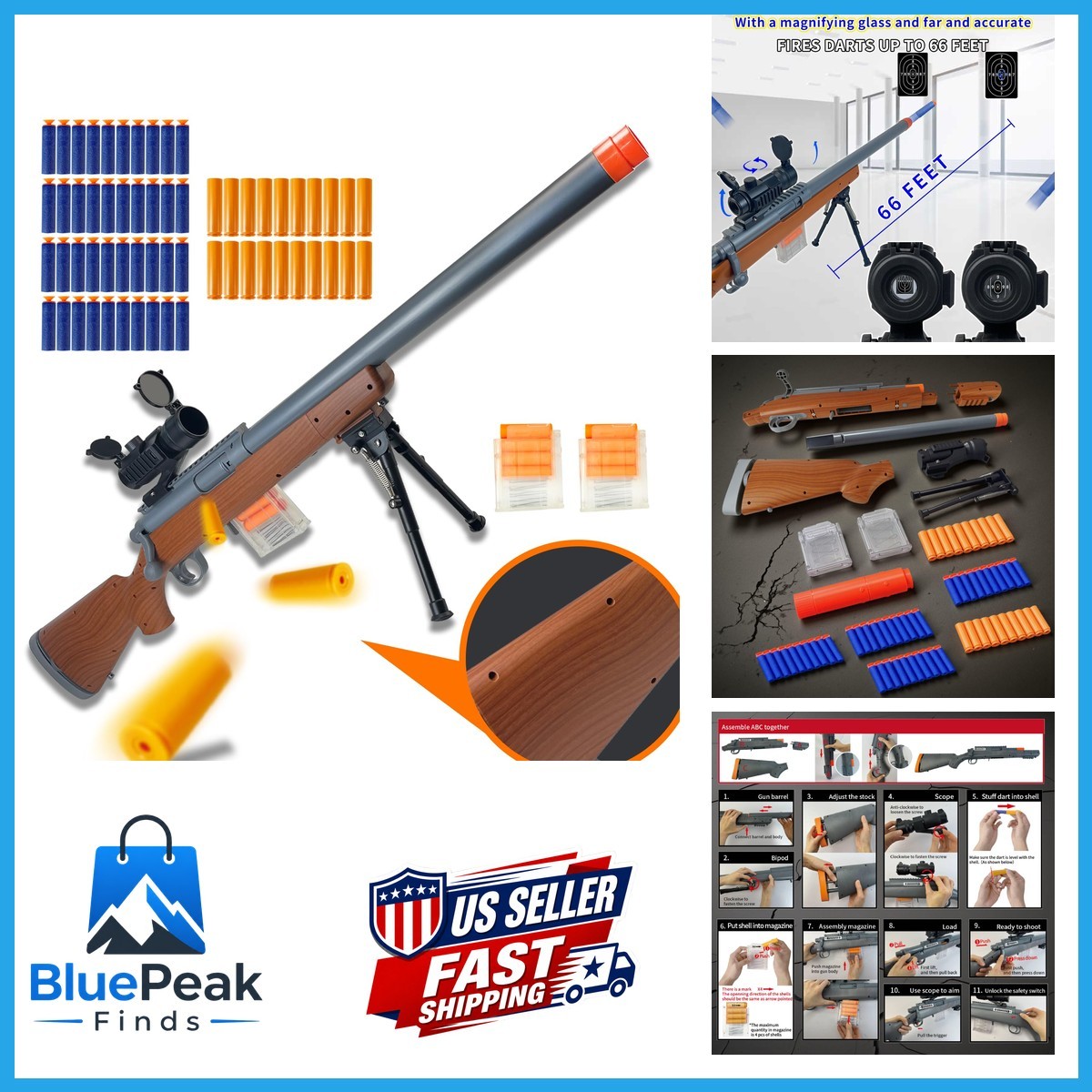 AGM MASTECH M24 Foam Blaster, Shell Ejecting, Safety Switch, Adjustable Stock