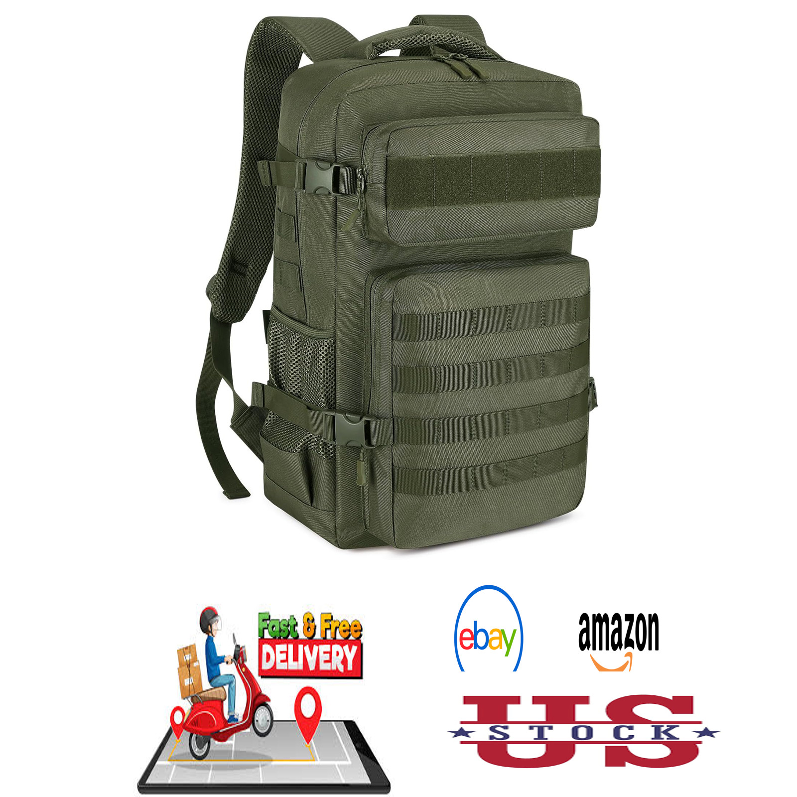 Tactical Backpack for Men 30L Military MOLLE Assault Pack Army Daypack Hiking