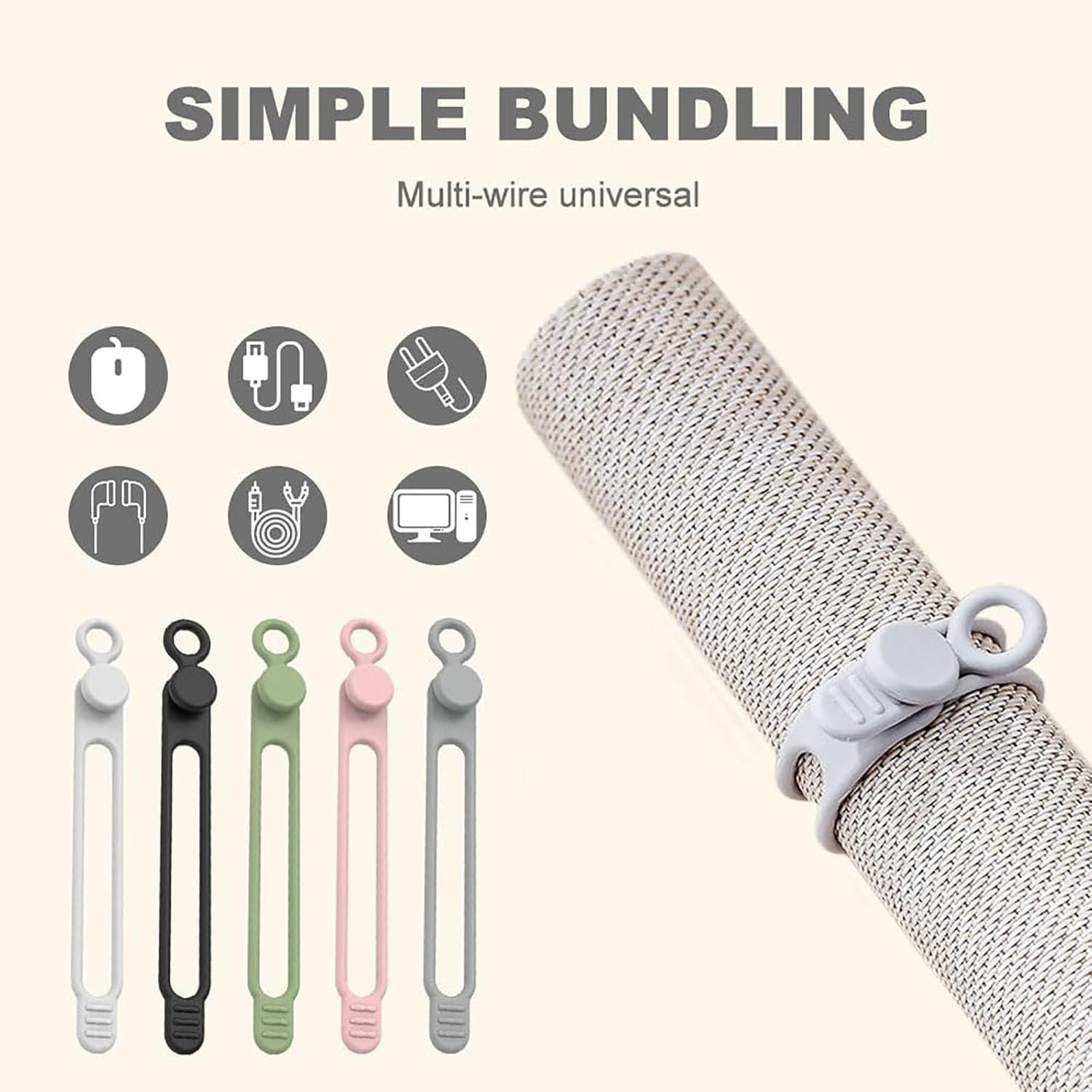 Data Cable Organizer, 2026 Upgrade Silicone Headphone Organizer, Silicone Cable