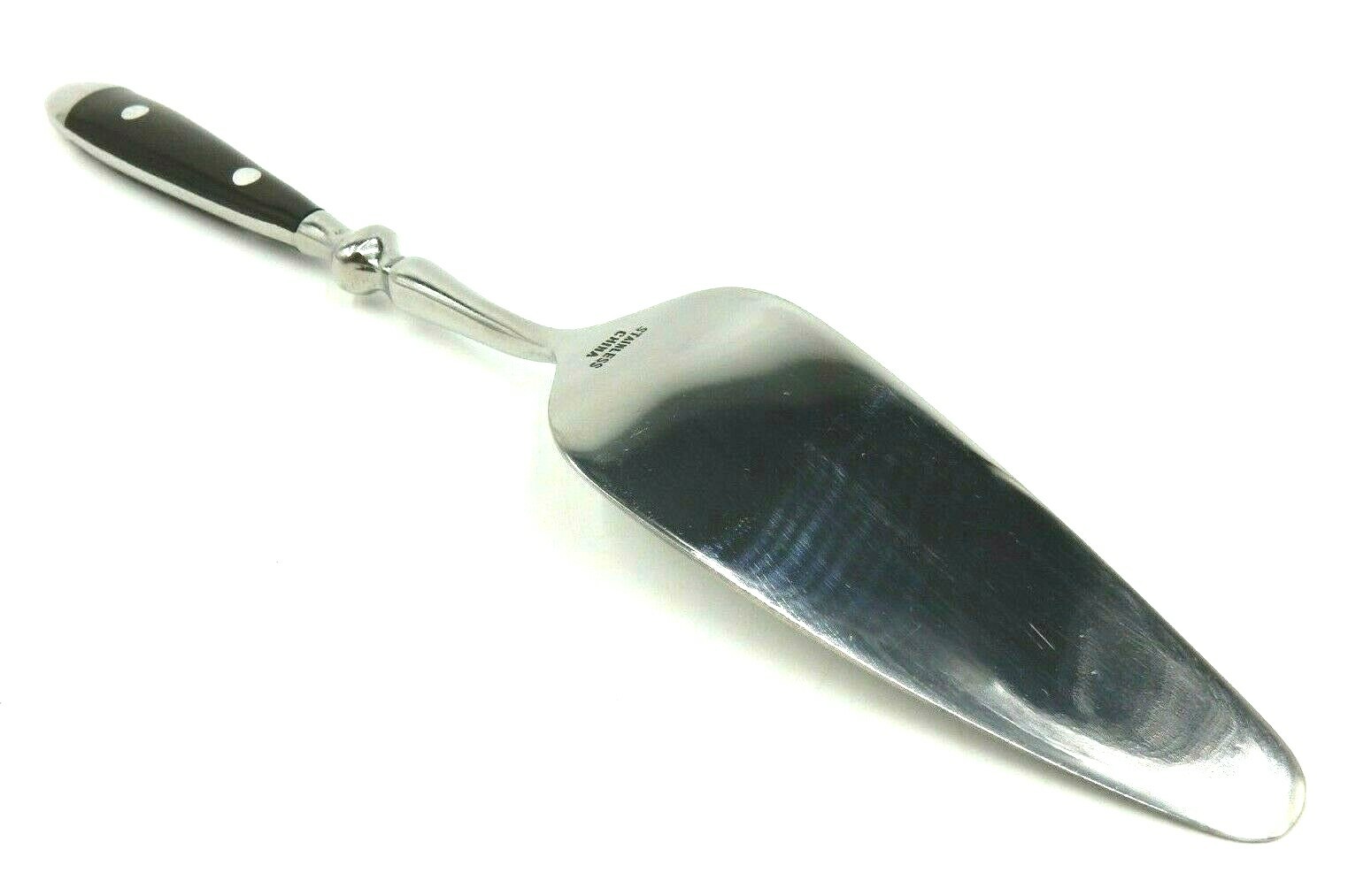 POTTERY BARN BLACK HANDLE STAINLESS STEEL HAMPTON CHEESE KNIFE