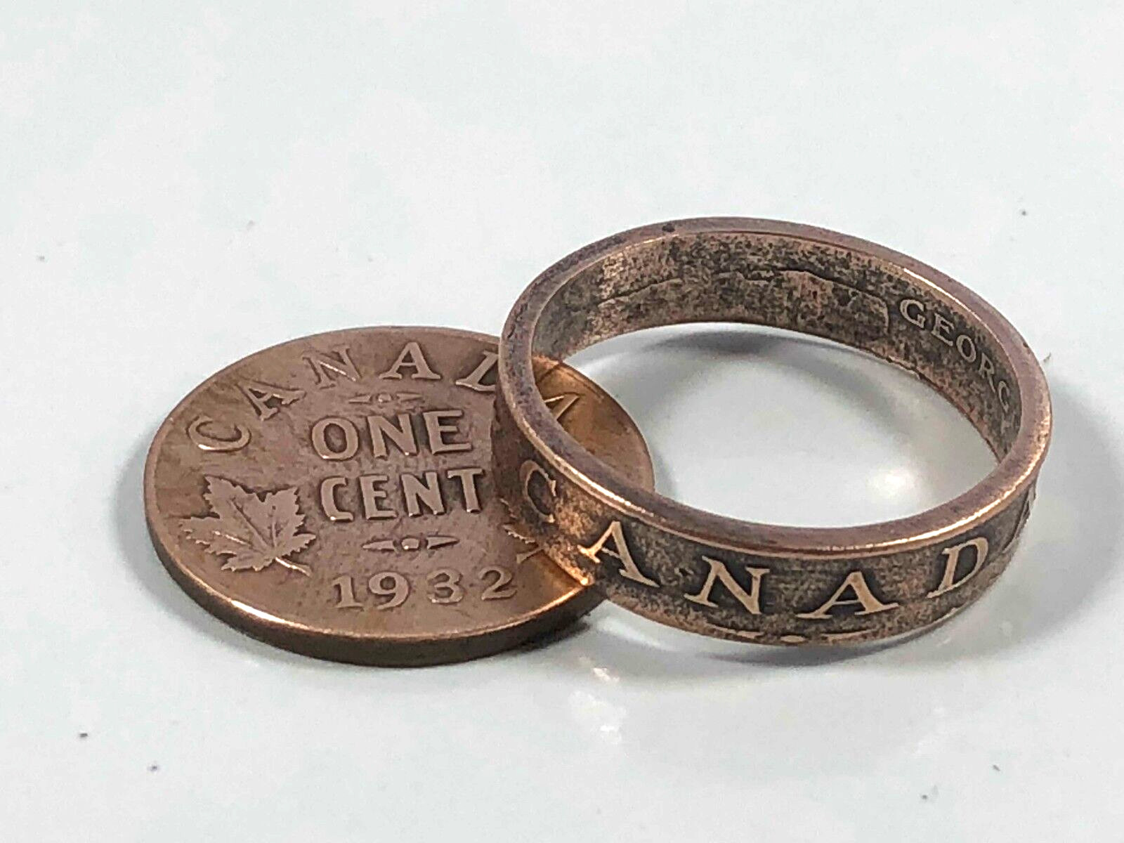 Canada Penny Coin Ring – Handmade Canadian Jewelry Copper Ring – Vintage Gift