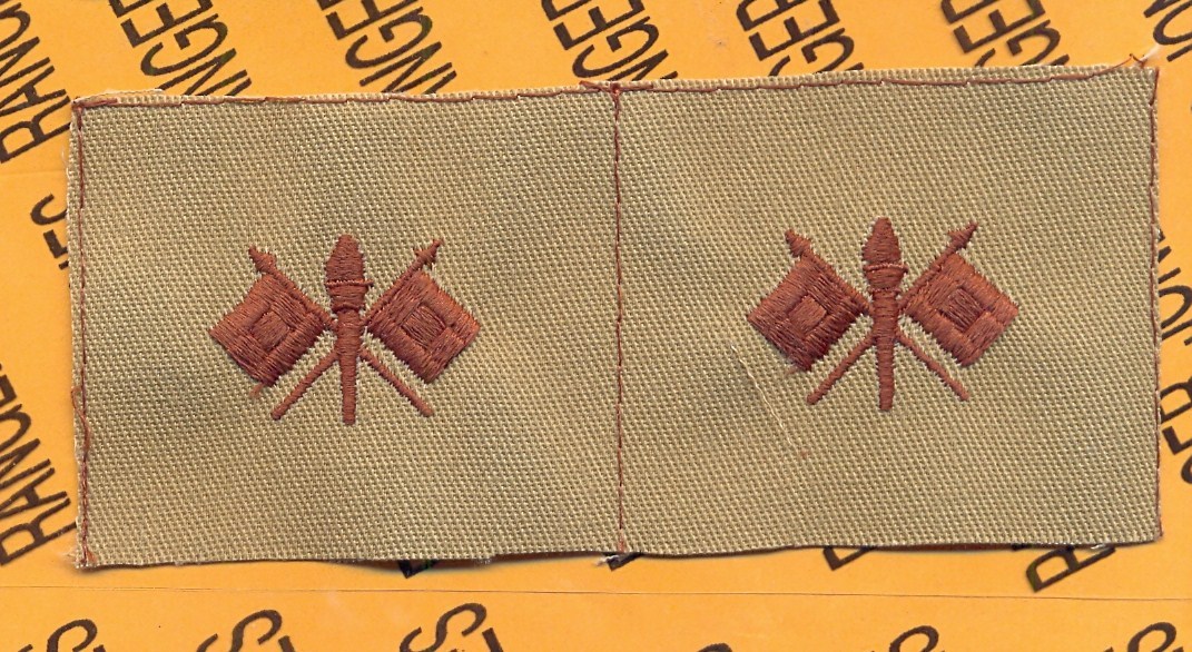 US Army Signal Corps Branch Desert DCU sew on patch set