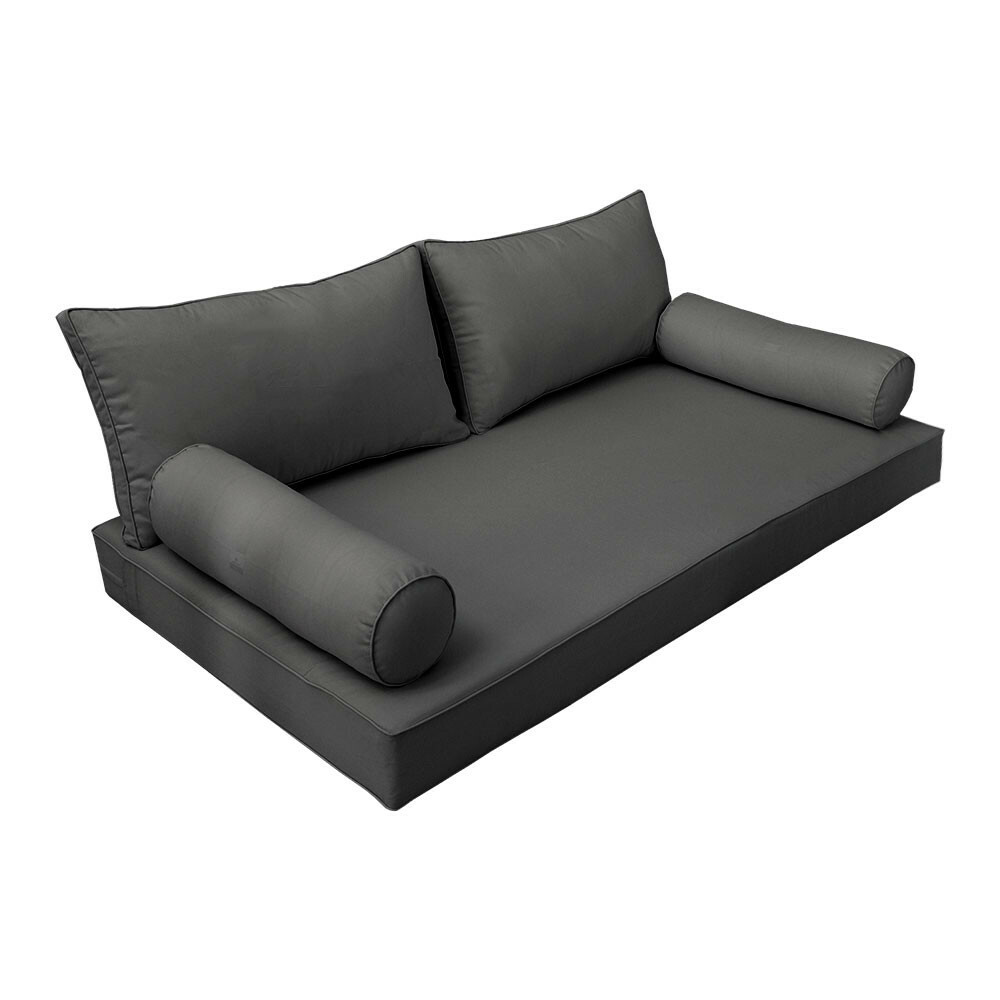|SLIPCOVER ONLY| S2 Daybed Mattress Bolster Back Covers Piped Trim TwinXL AD003