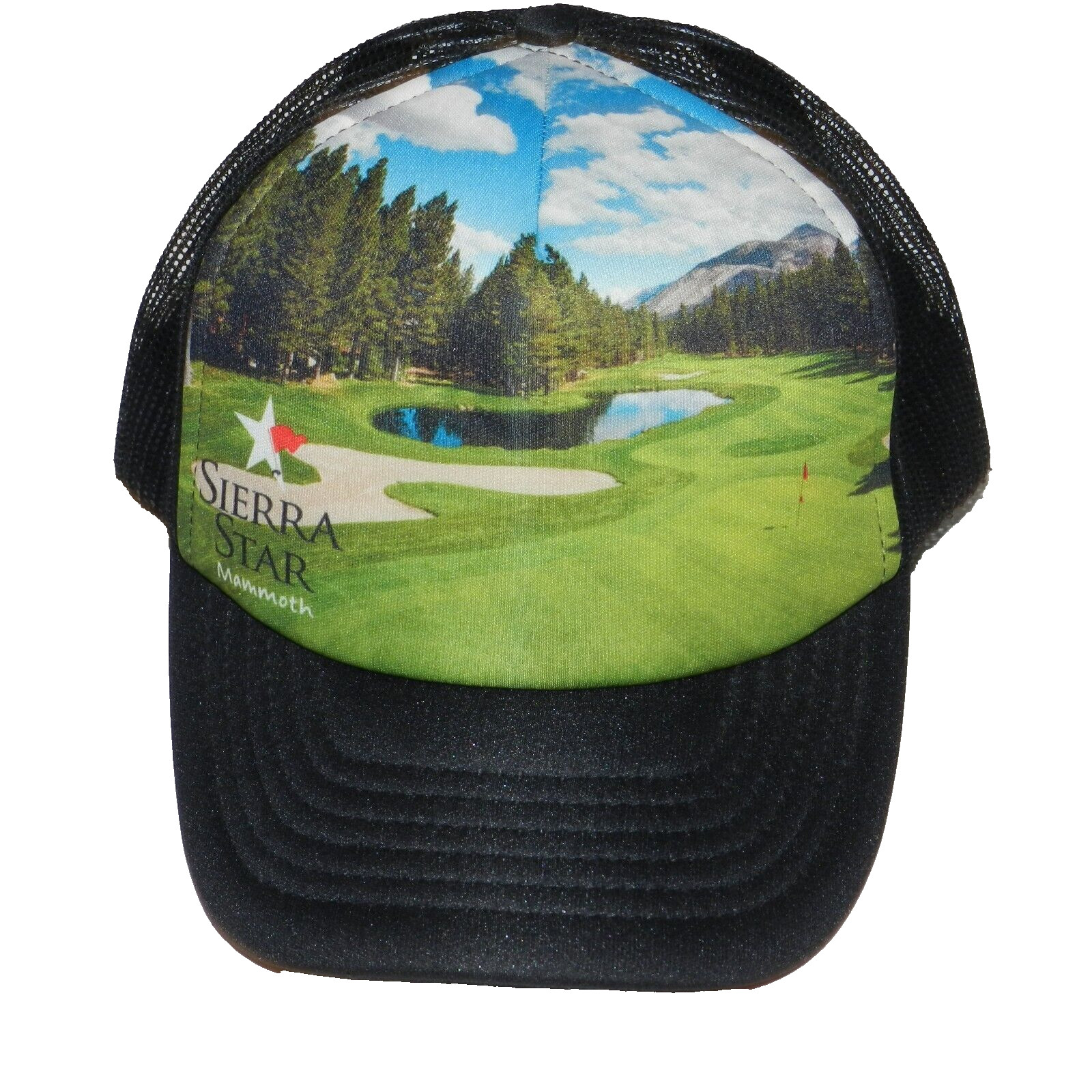 Sierra Star Golf Course Mammoth CA Cap Graphic Art Mesh Adjust Trucker