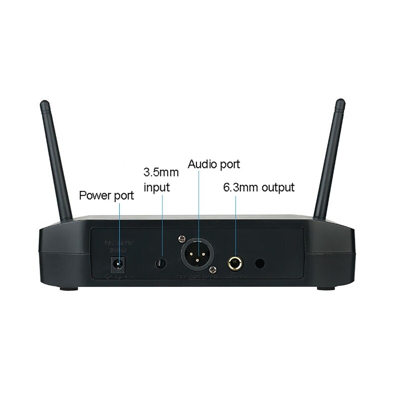 Professional 4 Channel VHF Wireless Four Microphone Cordless Handheld Mic System