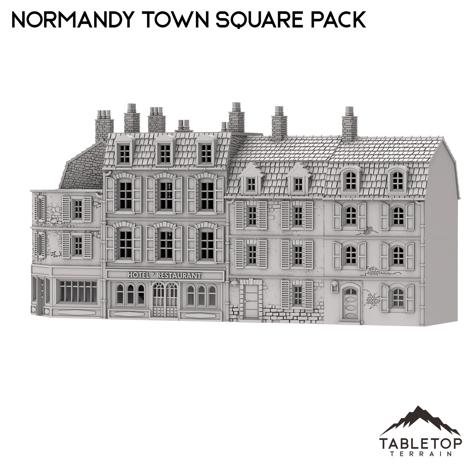 Normandy Town Square Pack - WWII Wargame Tabletop Terrain