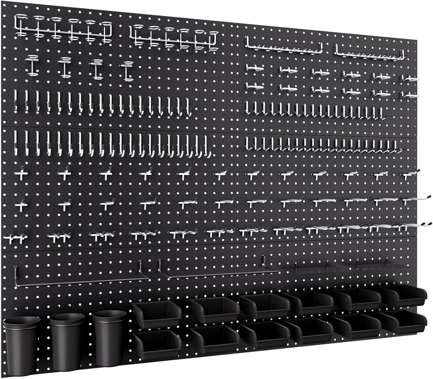 48x36 Inch Metal Peg Board Kit with 1/4" Pegboard Hooks Accessories, 6PCS Peg Bo