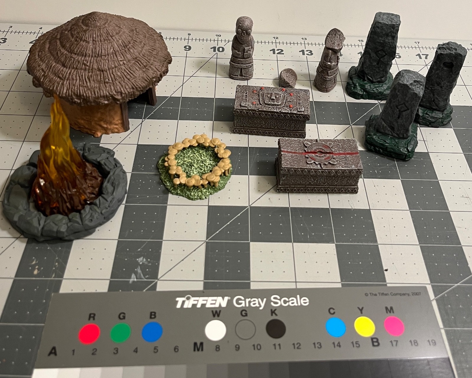 WizKids Jungle Shrine Set hut standing stones bonfire gateway sarcophagus statue