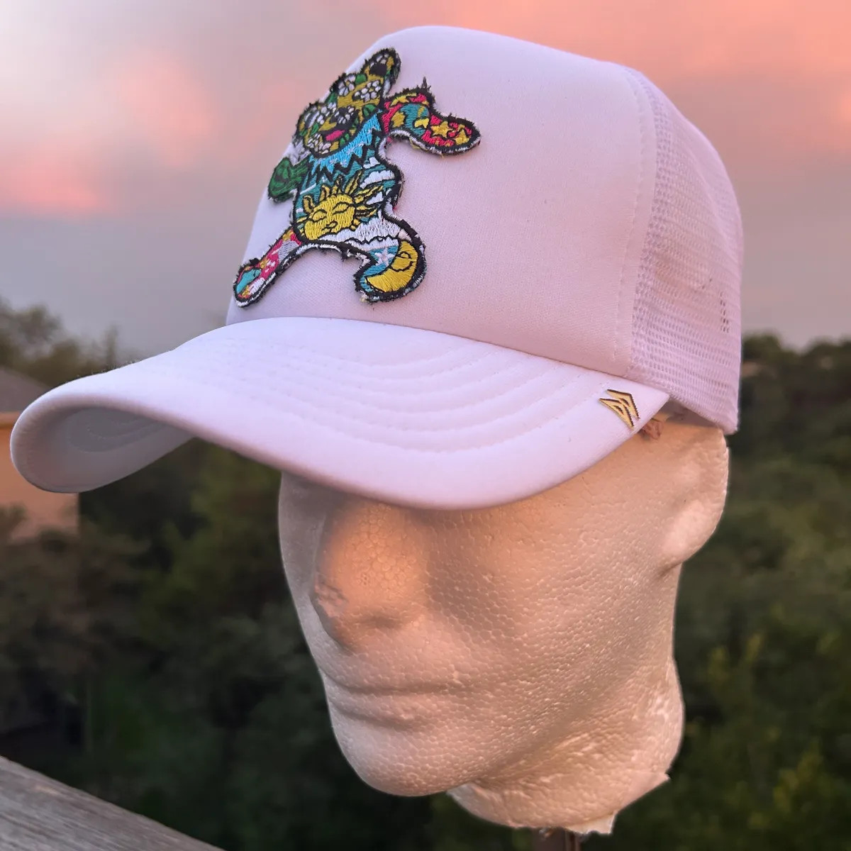 Grateful Dead "Post Malone Bear" Foam Trucker - White