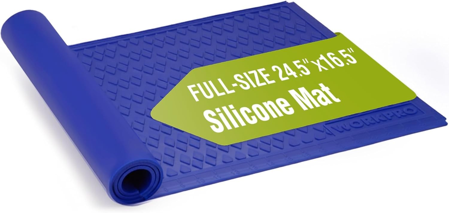 WORKPRO Workbench Silicone Glue Mat Non-Stick Pad Protector Measurement Grid USA