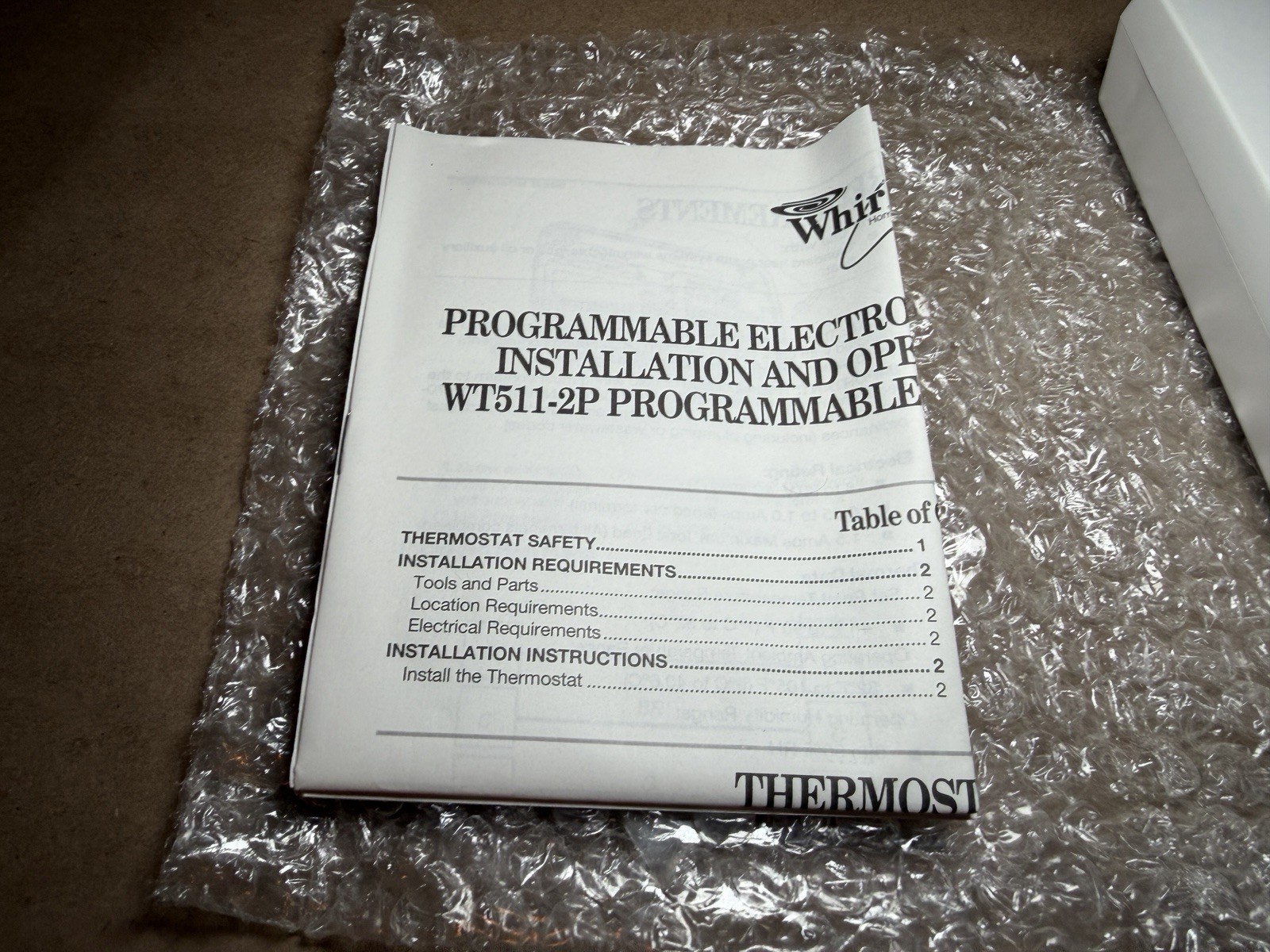 Whirlpool WT511-2P Programmable Thermostat | Open Box