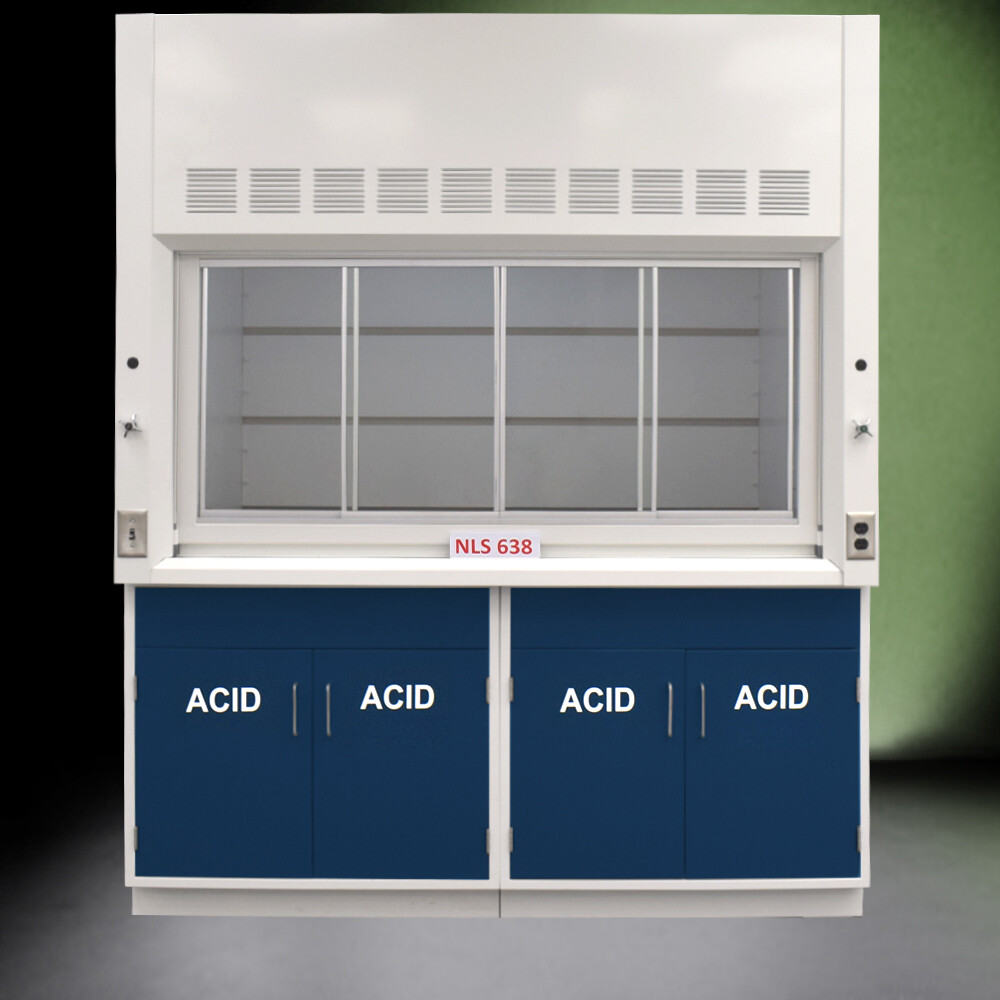Fisher American 6' x 4'  Fume Hood w/ ACID Storage Cabinets /E1-903