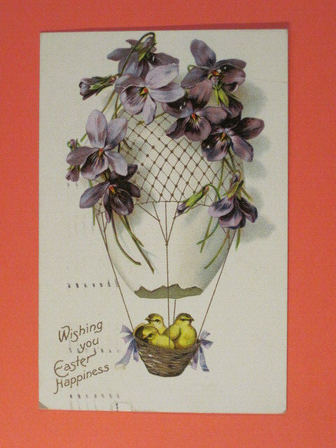 1909  Embossed Art Postcard - Easter Happiness - Cancelled in Denver, CO