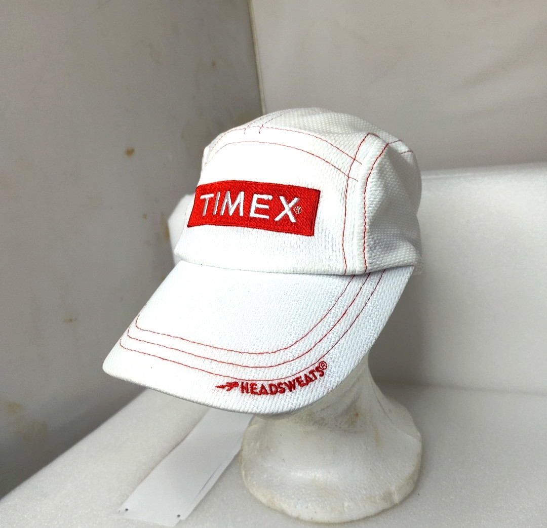 WHITE HEADSWEATS Cool Max Performance Hat Timex NEW Baseball Cap Race Hat White