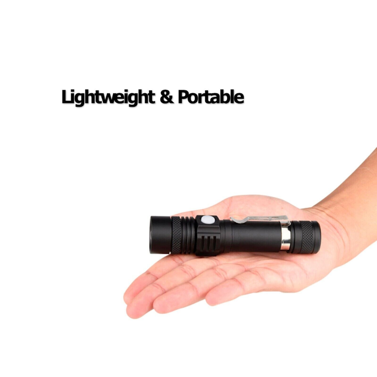 Portable Mini Super Bright LED Tactical Flashlight Zoomable USB Rechargeable