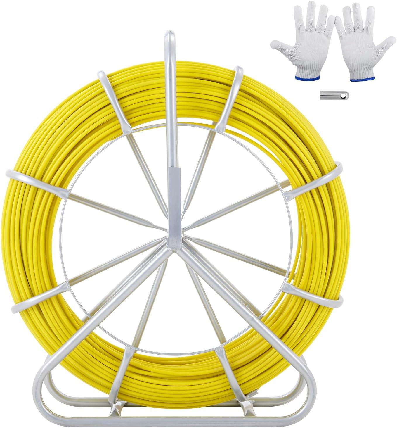 Fish Tape Fiberglass, 600 Ft, 5/16 In, Duct Rodder Fishtape Wire Puller, Cable R