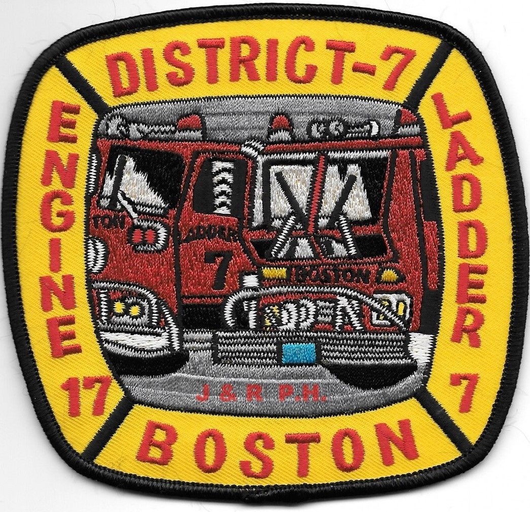 Boston Engine-17 / Ladder-7 / Dist.-7, MA (4.5" x 4.25" size) fire patch