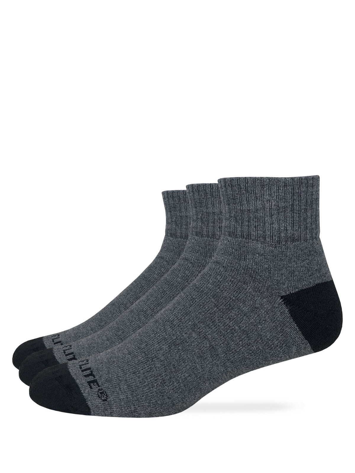 Top Flite Men's 80% Cotton Cushioned Quarter Socks 3 Pair Pack