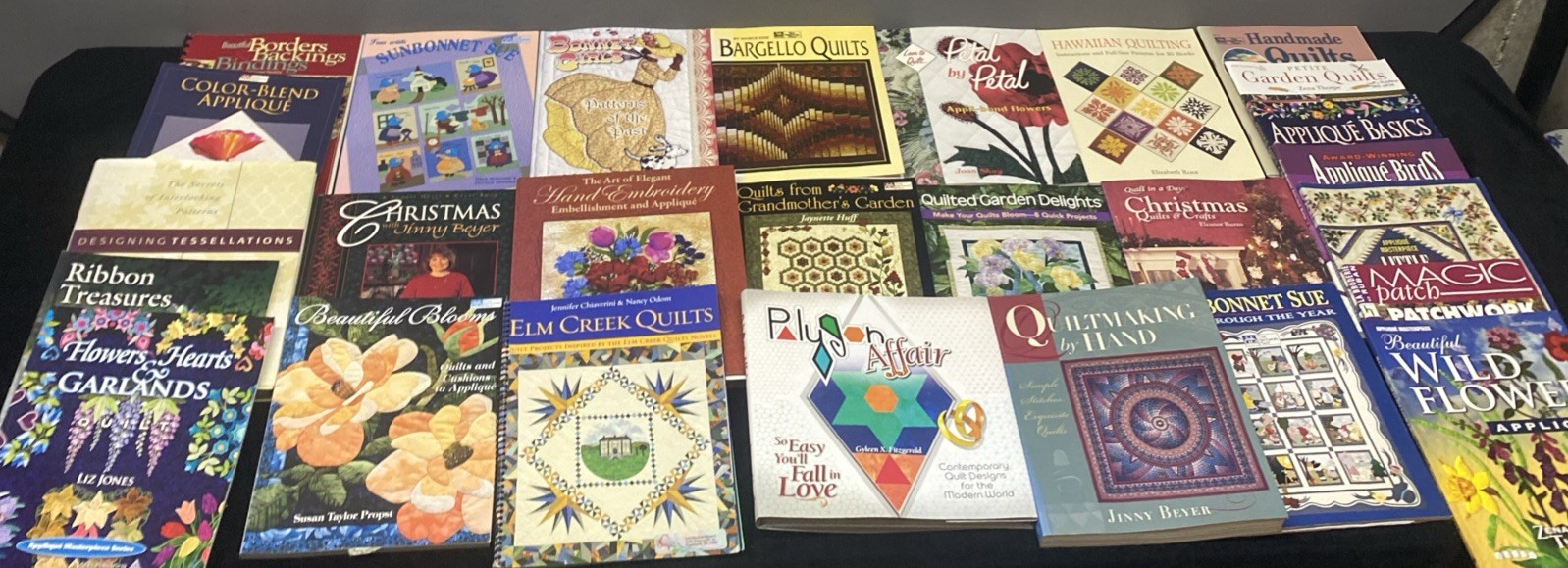 Quilting Books Hardcover And Bound Paperback Lot Of 27 Jinny Beyer Elm Creek Etc
