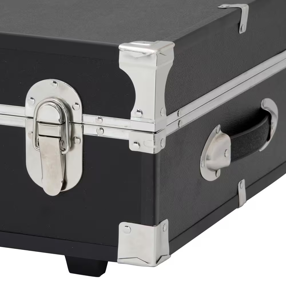 Under the Bed Footlocker Black Storage Trunk