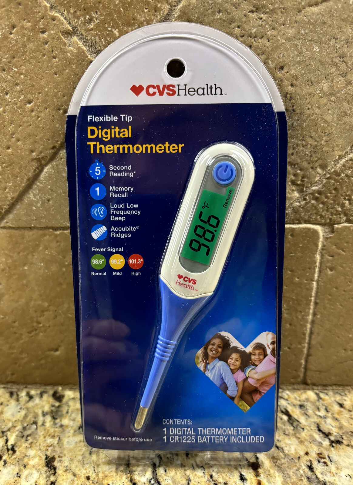 CVSHealth Flexible Tip Digital Thermometer 5 Second Reading for Oral or Rectal