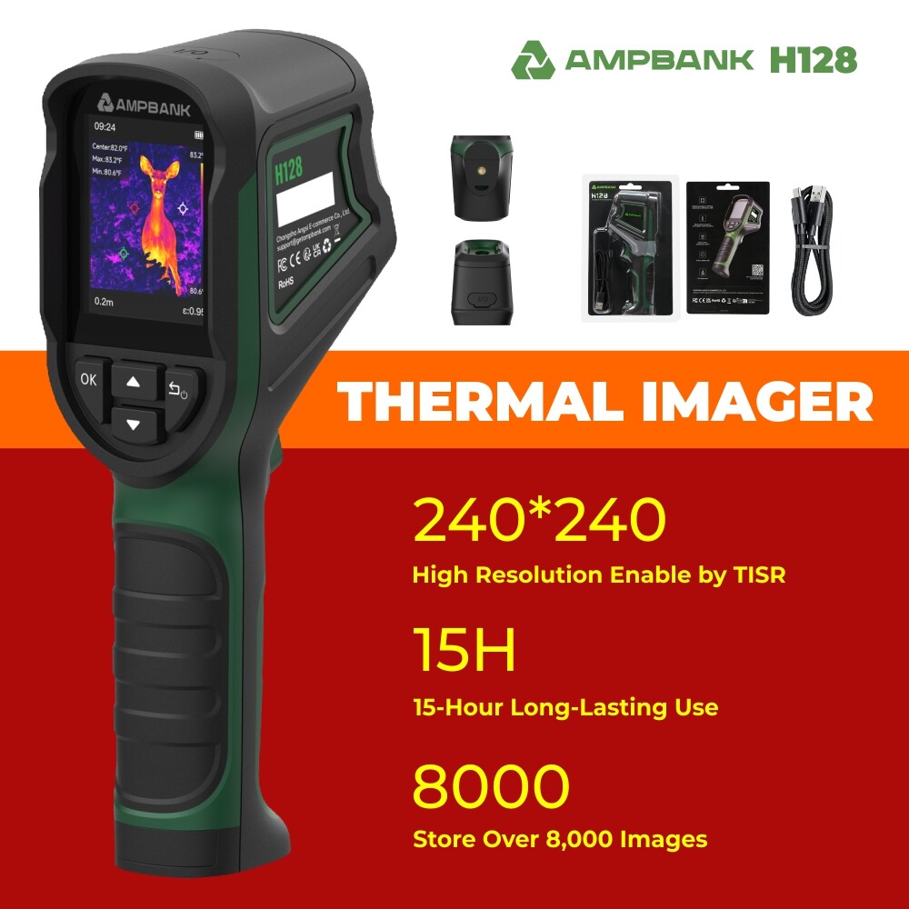 AMPBANK H128 Thermal Camera 128x128 IR Resolution 15-Hour Battery Life Han