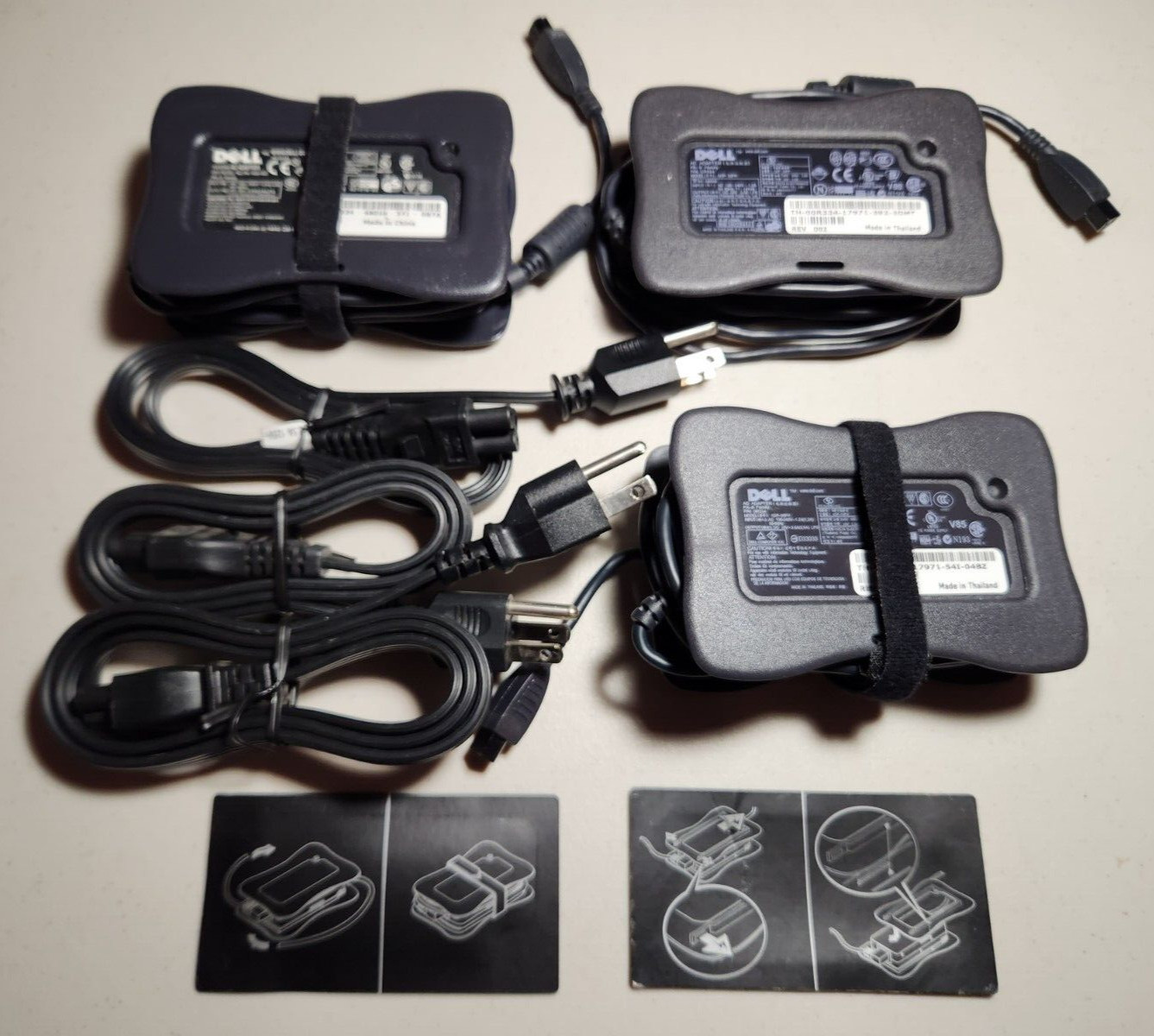 LOT OF 3 Dell ADP-50FH 0R334 PA-8 Family 20V-2.5A AC Power Adapter Charger