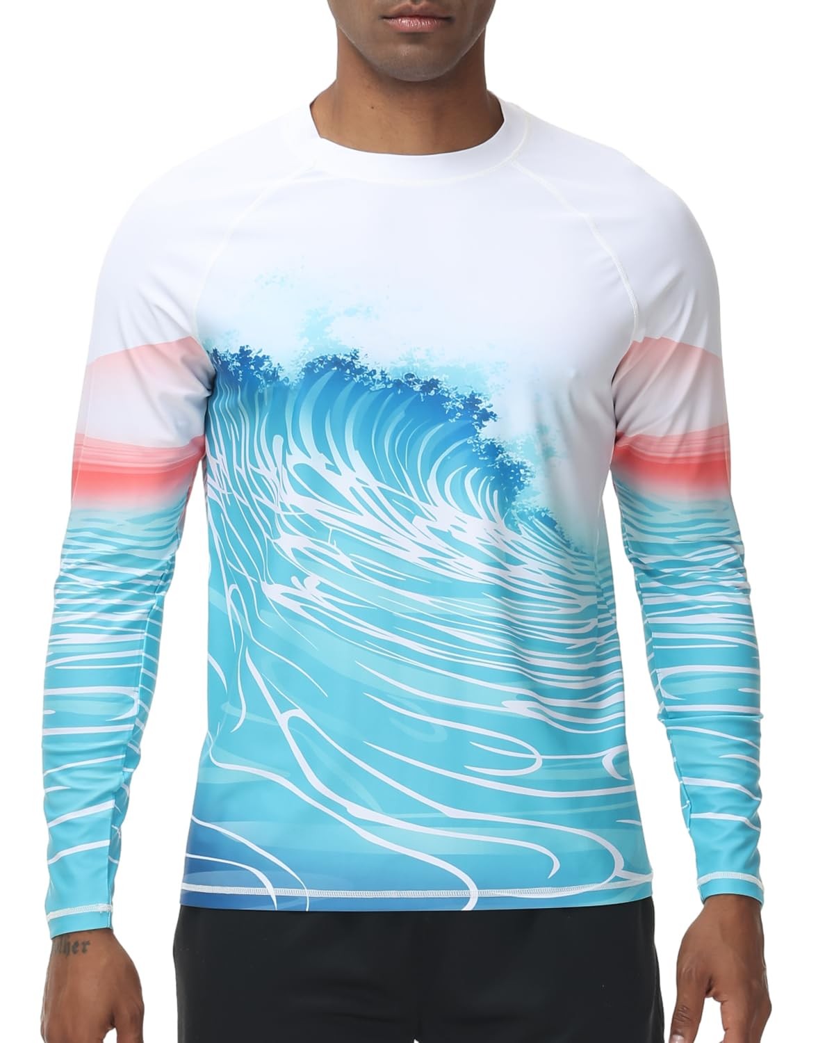 VAYAGER Men's Swim Shirts UPF 50+ Rash Guard Long Sleeve Quick Dry T-Shirt Lo...