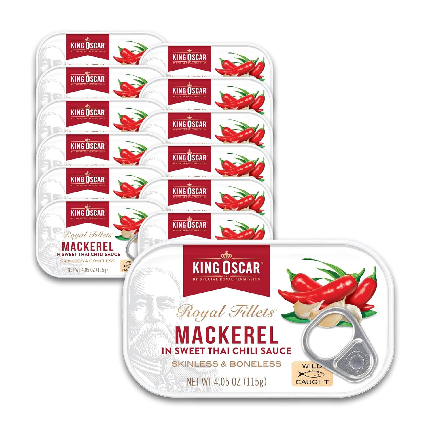 King Oscar Mackerel in Olive Oil,4.05Ounce Can(Pack of 1,3,6,Packaging May Vary