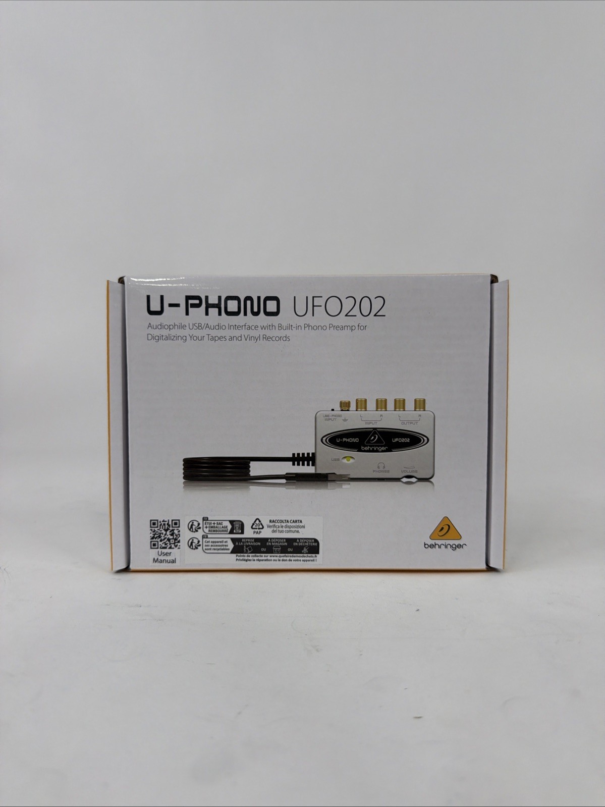 Behringer U-Phono UFO202 Audiophile USB/Audio Interface with Built-in Phono